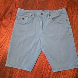 Men's Buffalo David Bitton Bright Blue  Denim Shorts SZ 33 Stretch Bermuda
